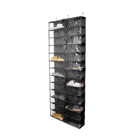 Door-Mounted Shoe Organizer - Black
