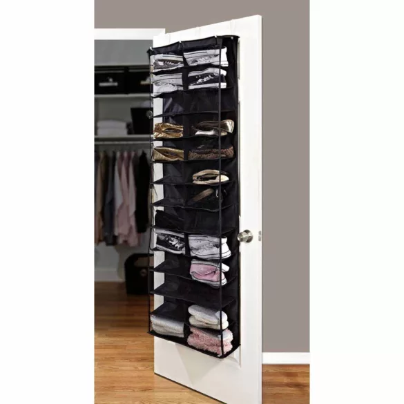 Door-Mounted Shoe Organizer - Black