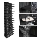 Door-Mounted Shoe Organizer - Black