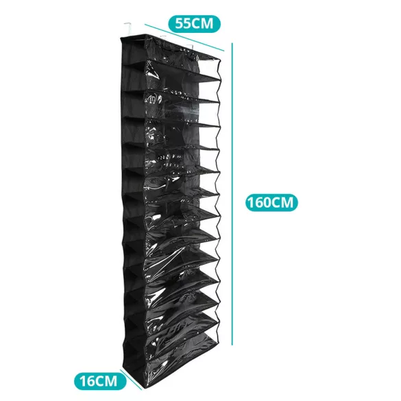 Door-Mounted Shoe Organizer - Black