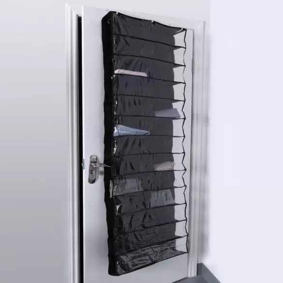Door-Mounted Shoe Organizer - Black
