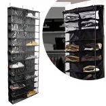 Door-Mounted Shoe Organizer - Black