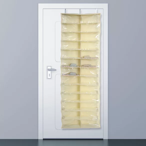 Door-Mounted Shoe Organizer - Beige