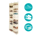 Door-Mounted Shoe Organizer - Beige
