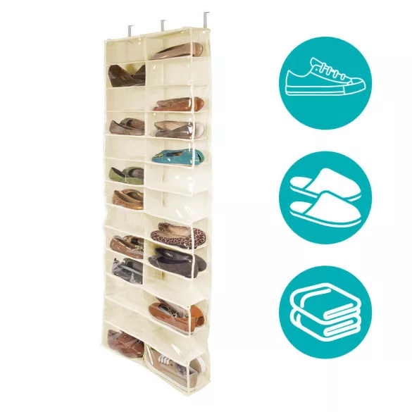 Door-Mounted Shoe Organizer - Beige