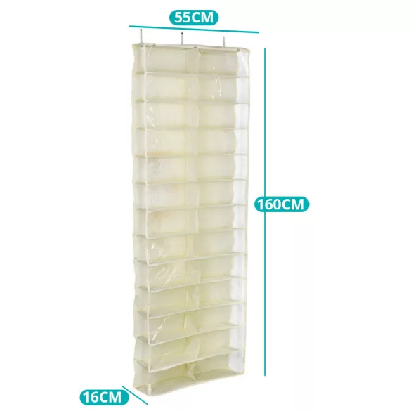 Door-Mounted Shoe Organizer - Beige