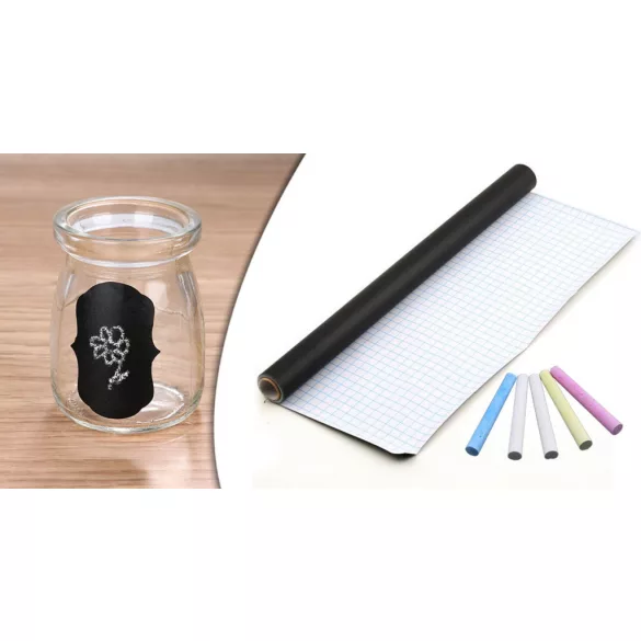 Chalkboard Sticker with 5 Colored Chalks