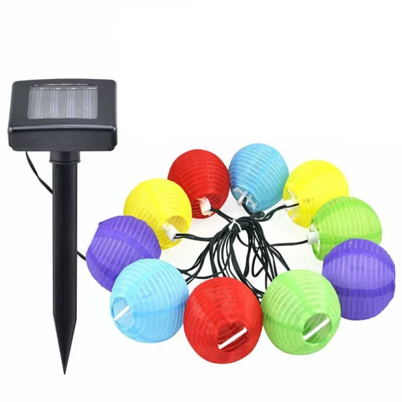10-piece colorful solar lantern string
