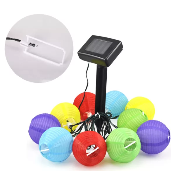 10-piece colorful solar lantern string