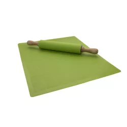 Rolling Pin with Pastry Mat - Green