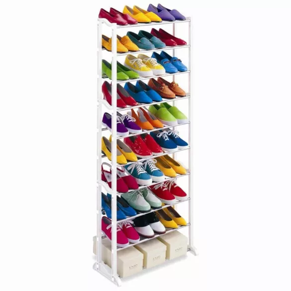 10-tier shoe rack - white