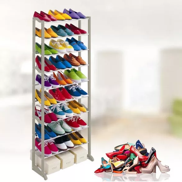 10-tier shoe rack - white