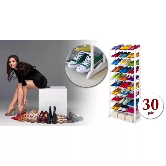 10-tier shoe rack - white