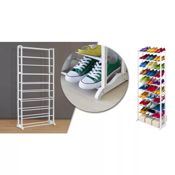 10-tier shoe rack - white