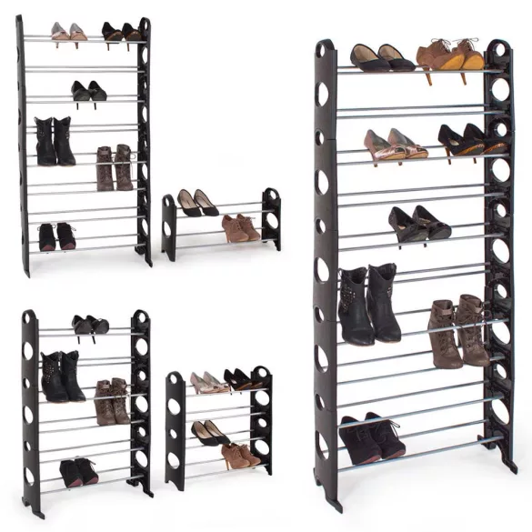 10-tier shoe rack - black