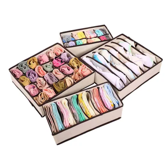 4-piece storage box set-beige