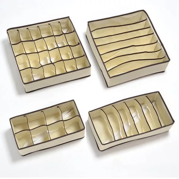 4-piece storage box set-beige