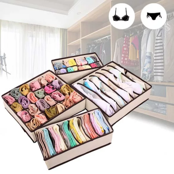 4-piece storage box set-beige