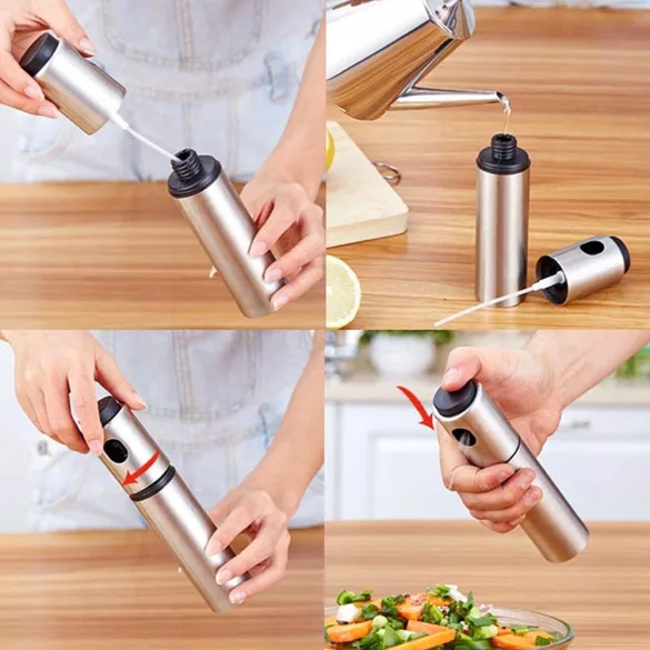 Oil Spray in Stainless Steel Bottle