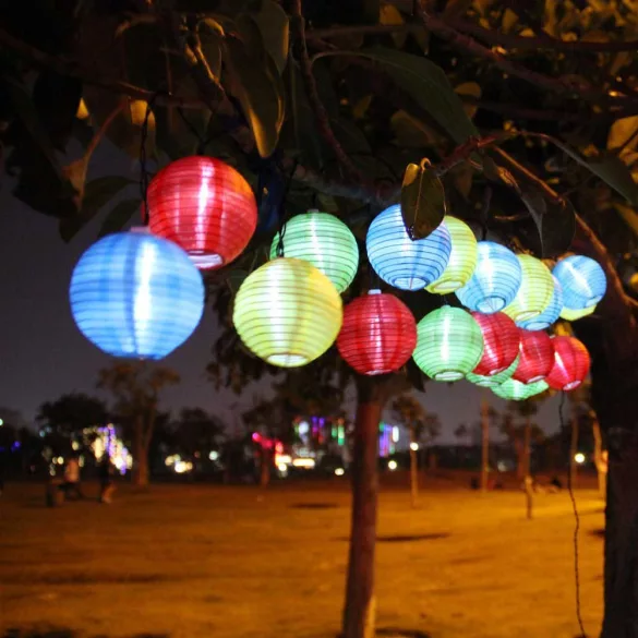 Party lantern, 10 LED, battery-operated