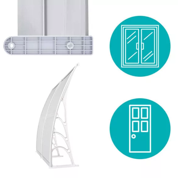 Plastic Canopy in Various Sizes and Colors - 240x90 cm - White