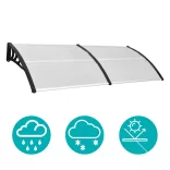 Plastic Canopy in Various Sizes and Colors - 240x90 cm - Black