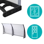 Plastic Canopy in Various Sizes and Colors - 240x90 cm - Black