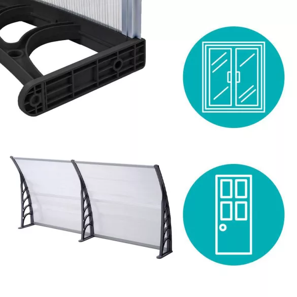 Plastic Canopy in Various Sizes and Colors - 240x90 cm - Black