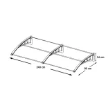 Plastic Canopy in Various Sizes and Colors - 240x90 cm - Black