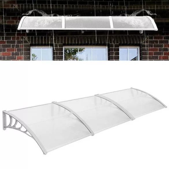 Plastic Canopy in Various Sizes and Colors - 300x90 cm - White
