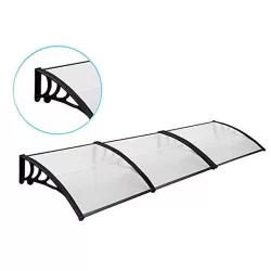  Plastic Canopy in Various Sizes and Colors - 300x90 cm - Black