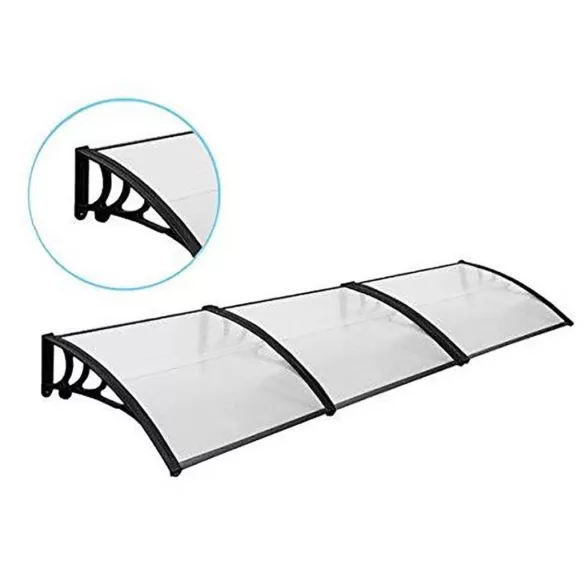 Plastic Canopy in Various Sizes and Colors - 300x90 cm - Black