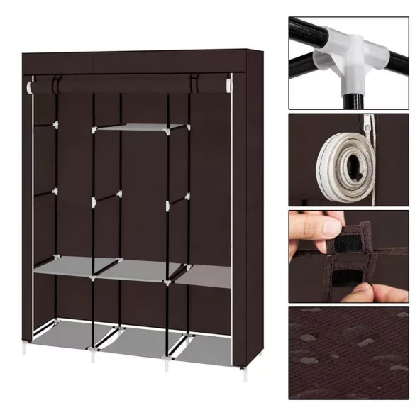 Mobile wardrobe in size 130x45x170 cm - brown