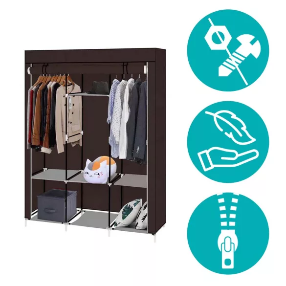 Mobile wardrobe in size 130x45x170 cm - brown