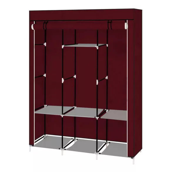 Mobile wardrobe in size 130x45x170 cm - burgundy