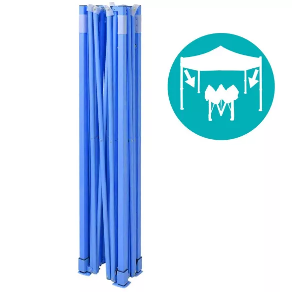 Folding Garden Pavilion in Various Types - 2.9x2.9 Meters - Blue - Pavilion