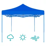 Folding Garden Pavilion in Various Types - 2.9x2.9 Meters - Blue - Pavilion