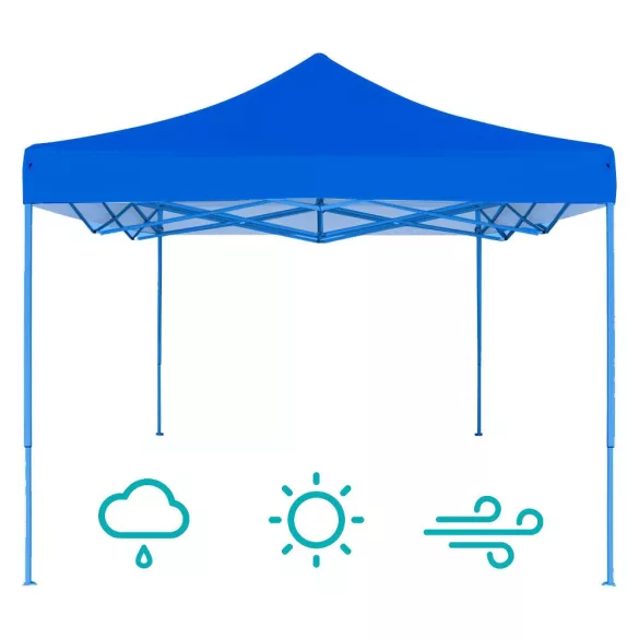 Folding Garden Pavilion in Various Types - 2.9x2.9 Meters - Blue - Pavilion