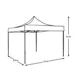 Folding Garden Pavilion in Various Types - 2.9x2.9 Meters - Blue - Pavilion