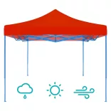 Foldable Garden Pavilion in Various Types - 2.9x2.9 Meters - Red - Pavilion