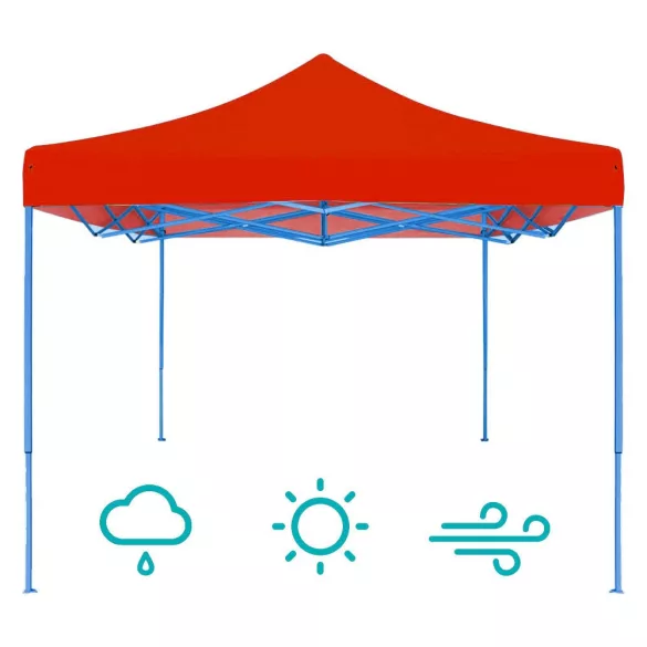 Foldable Garden Pavilion in Various Types - 2.9x2.9 Meters - Red - Pavilion
