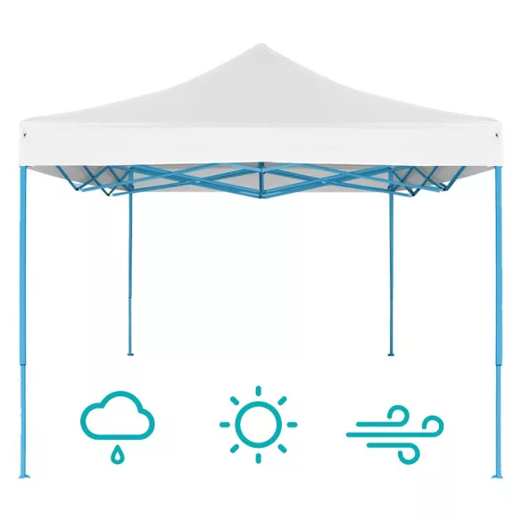 Folding Garden Pavilion in Various Types - 2.9x2.9 Meters - White - Pavilion