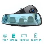 Rearview mirror event recorder camera and parking camera with Hungarian menu