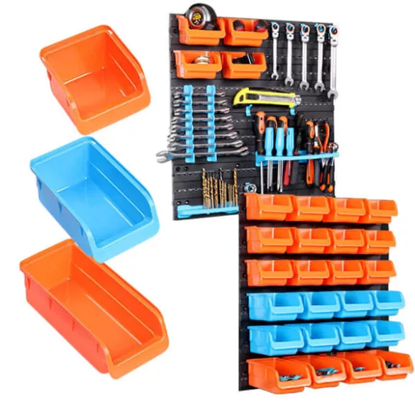 Wall-Mounted Screw and Tool Organizer - 43 Pieces