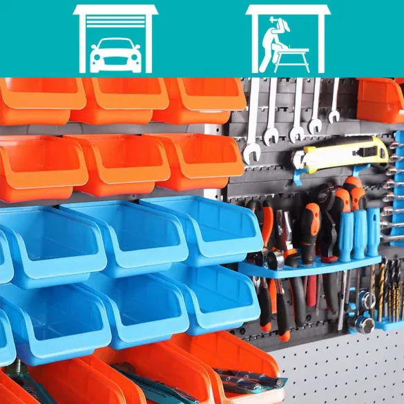 Wall-Mounted Screw and Tool Organizer - 43 Pieces