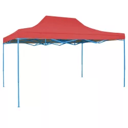   Folding Garden Pavilion in Various Types - 2.9x4.25 Meters - Red - Pavilion