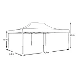 Foldable Garden Pavilion in Various Types - 2.9x5.7 Meters - Red - Pavilion