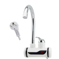   LED Display Water Heater Faucet - Wall-Mounted, Horizontal Connection