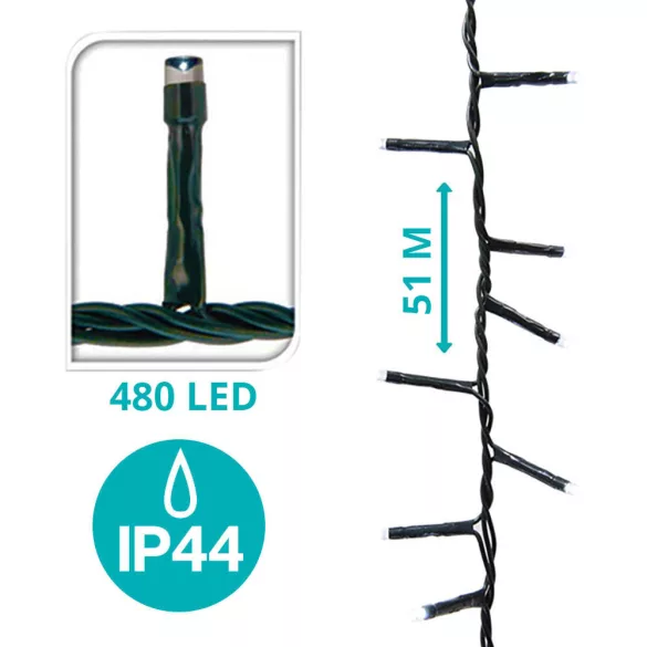 LED string lights available in different sizes and colors - 480 LEDs - warm white