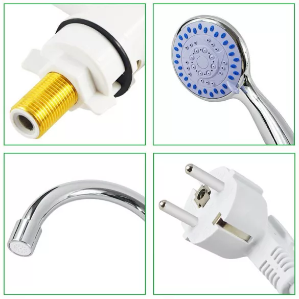 LED Display Water Heater Faucet - Wall-Mounted, Horizontal Connection, with Shower Head